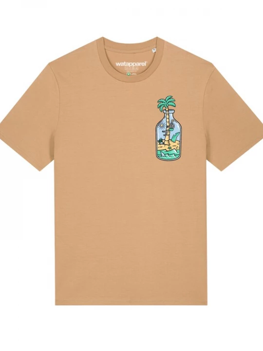 Foto van product Watapparel Shirt 'Holiday in a bottle' camel / gemengde kleuren