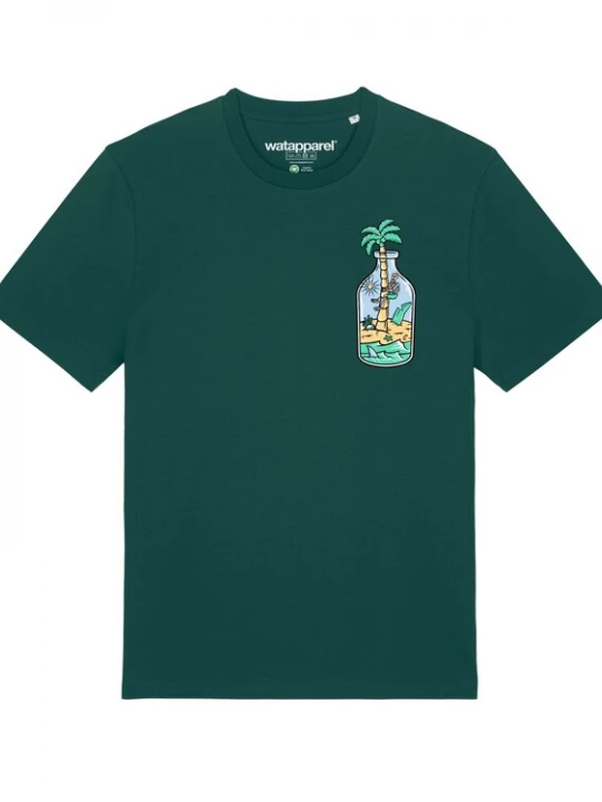 Foto van product Watapparel Shirt 'Holiday in a bottle' donkergroen / gemengde kleuren