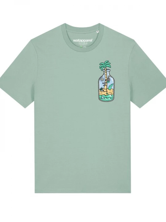 Foto van product Watapparel Shirt ' Holiday in a bottle ' turquoise / gemengde kleuren