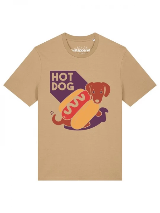 Foto van product Watapparel Shirt 'Hot Dog' beige / geel / lila / oranje