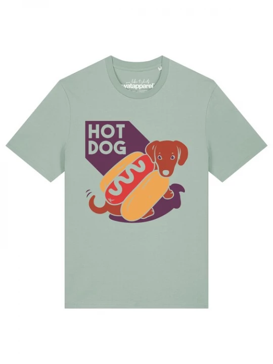 Foto van product Watapparel Shirt 'Hot Dog' turquoise / geel / lila / oranje