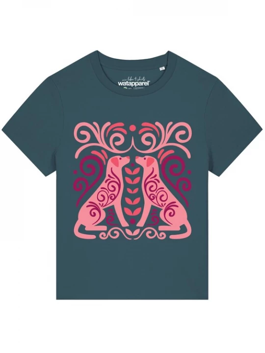 Foto van product Watapparel Shirt 'Hundeliebe' petrol / pink