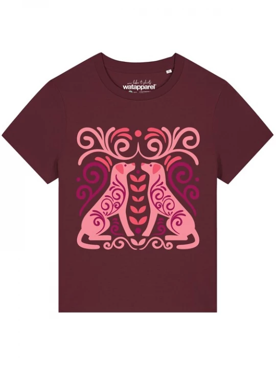 Foto van product Watapparel Shirt 'Hundeliebe' pink / bordeaux