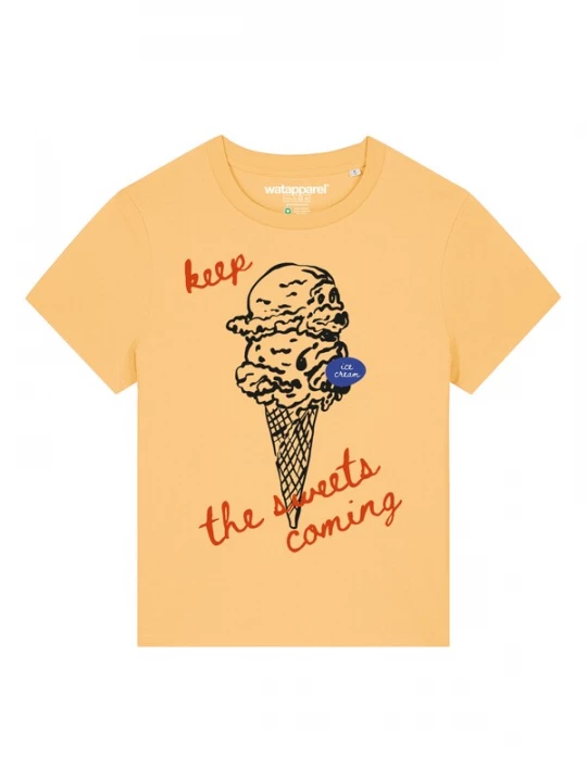 Foto van product Watapparel Shirt 'Ice cream' blauw / geel / kreeft / zwart