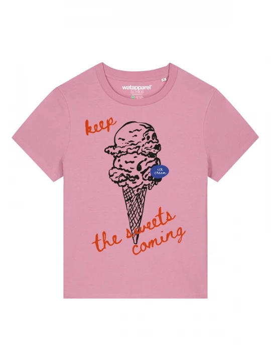 Foto van product Watapparel Shirt 'Ice Cream' blauw / kreeft / oudroze / zwart