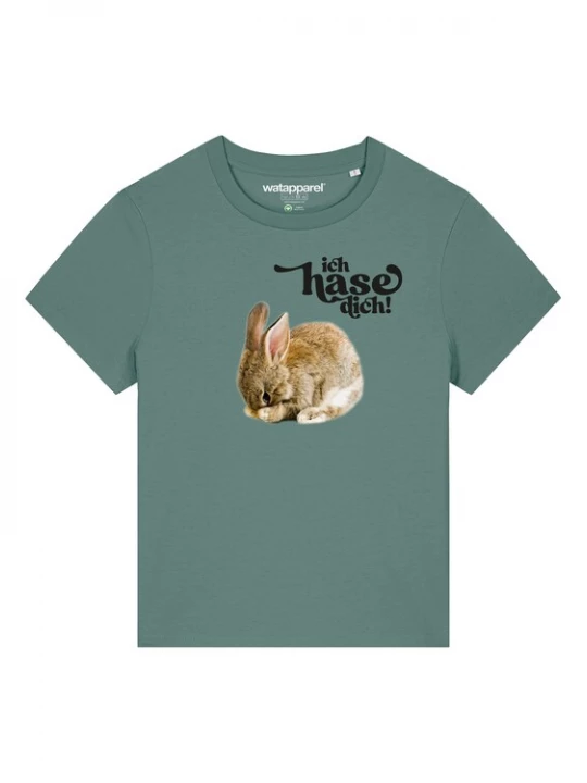 Foto van product Watapparel Shirt ' Ich hase dich! ' groen / gemengde kleuren
