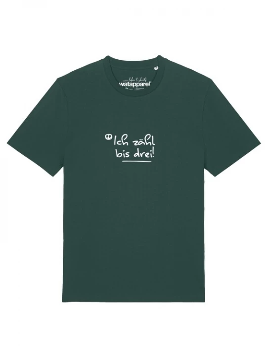 Foto van product Watapparel Shirt 'Ich Zähl Bis Drei' donkergroen / wit