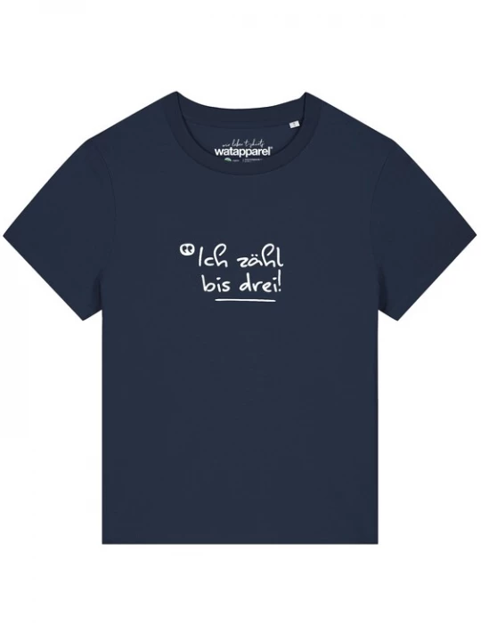 Foto van product Watapparel Shirt 'Ich Zähl Bis Drei' navy / wit