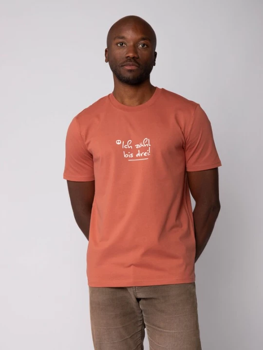 Foto van product Watapparel Shirt 'Ich Zähl Bis Drei' roestrood / wit