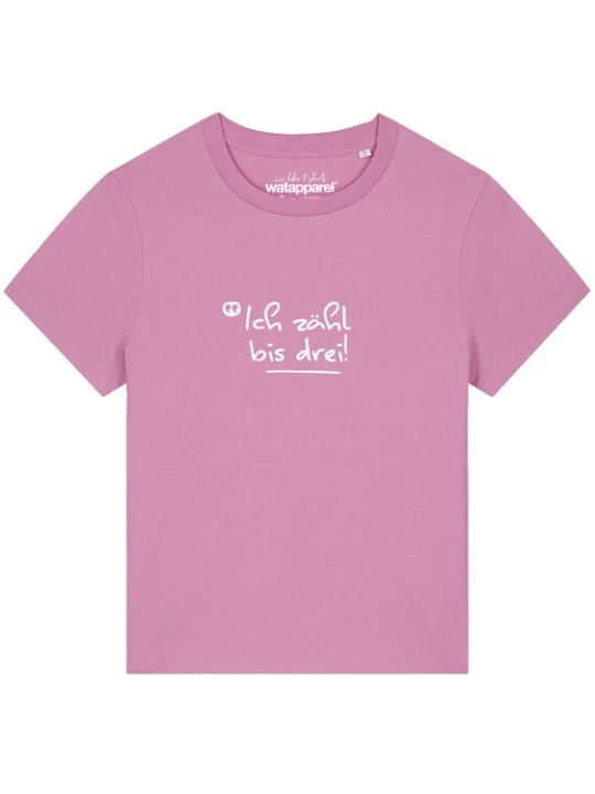 Foto van product Watapparel Shirt 'Ich Zähl Bis Drei' rosa / wit