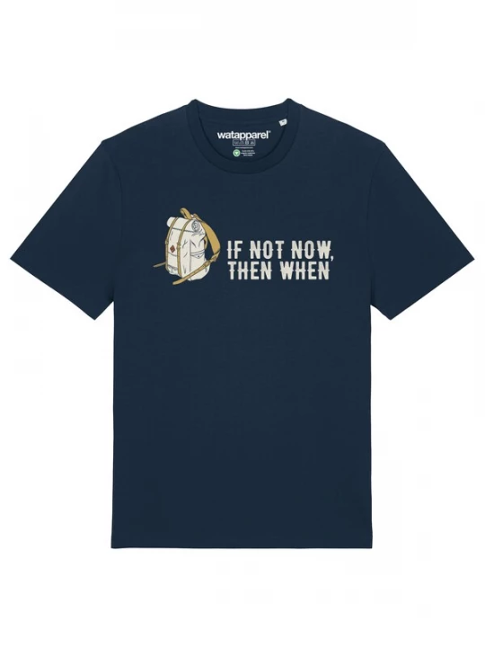 Foto van product Watapparel Shirt 'If Not Now Then When' navy / curry / natuurwit