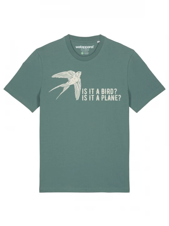 Foto van product Watapparel Shirt 'Is it a bird' pastelgroen / wit