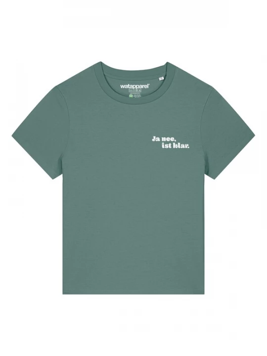 Foto van product Watapparel Shirt 'Ja Nee Ist Klar' groen / wit