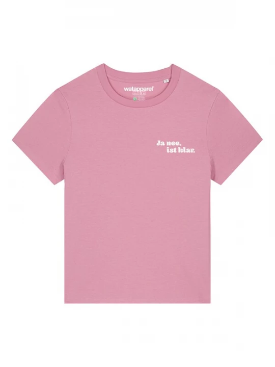 Foto van product Watapparel Shirt 'Ja Nee Ist Klar' rosa / wit
