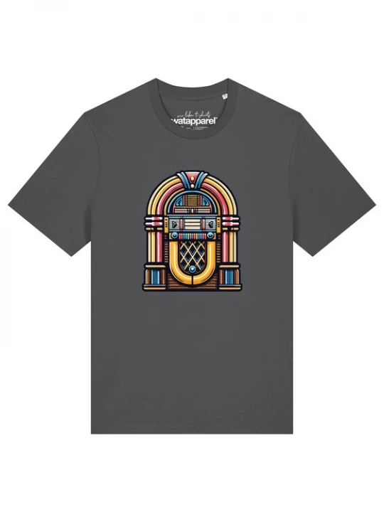 Foto van product Watapparel Shirt 'Jukebox' geel / antraciet