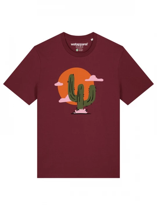 Foto van product Watapparel Shirt 'Kaktus Im Sonnenuntergang' groen / oranje / rosa / bourgogne