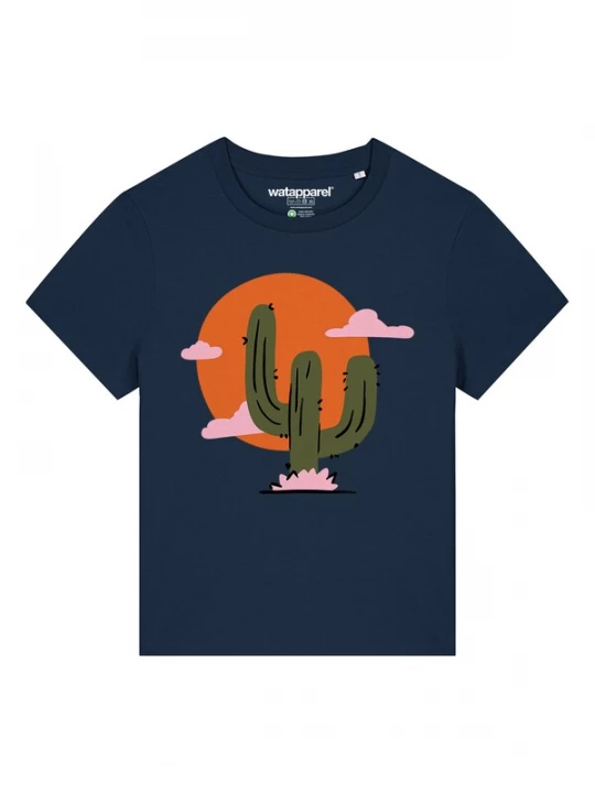 Foto van product Watapparel Shirt 'Kaktus Im Sonnenuntergang' navy / groen / oranje / rosa