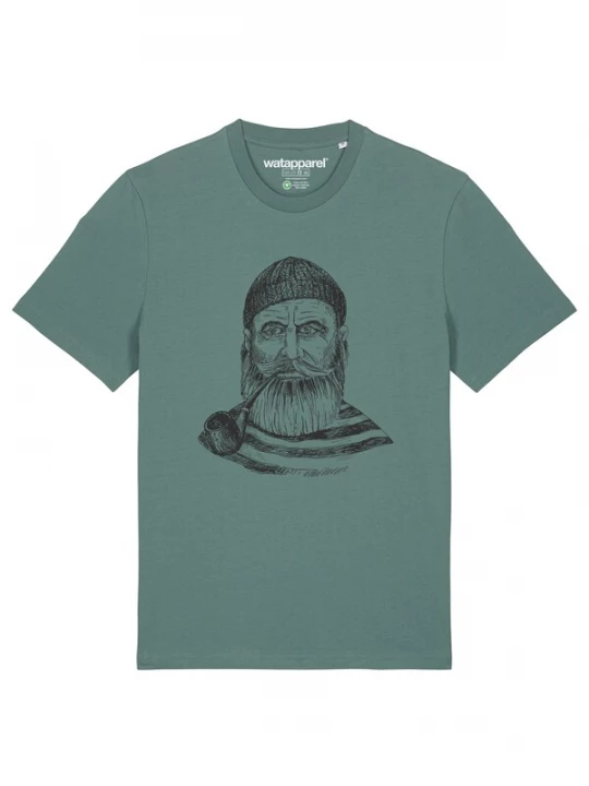 Foto van product Watapparel Shirt 'Kapitän' mintgroen / zwart