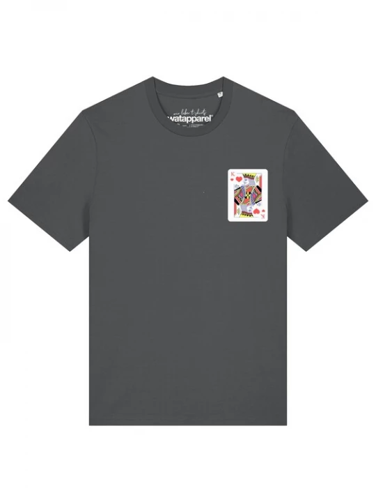 Foto van product Watapparel Shirt 'König der Herzen' antraciet / wit