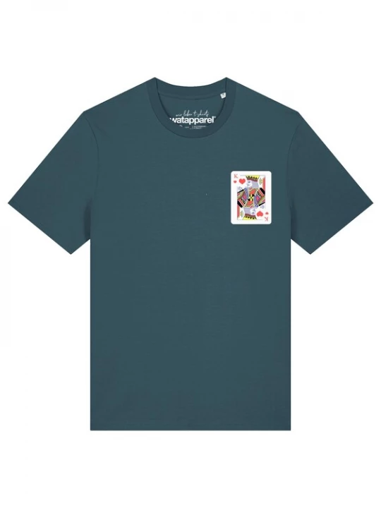 Foto van product Watapparel Shirt 'König der Herzen' petrol / wit