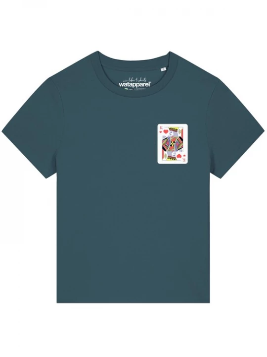 Foto van product Watapparel Shirt 'König der Herzen' petrol / wit
