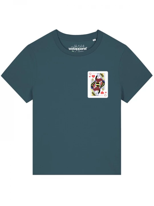 Foto van product Watapparel Shirt 'Königin der Herzen' petrol / wit