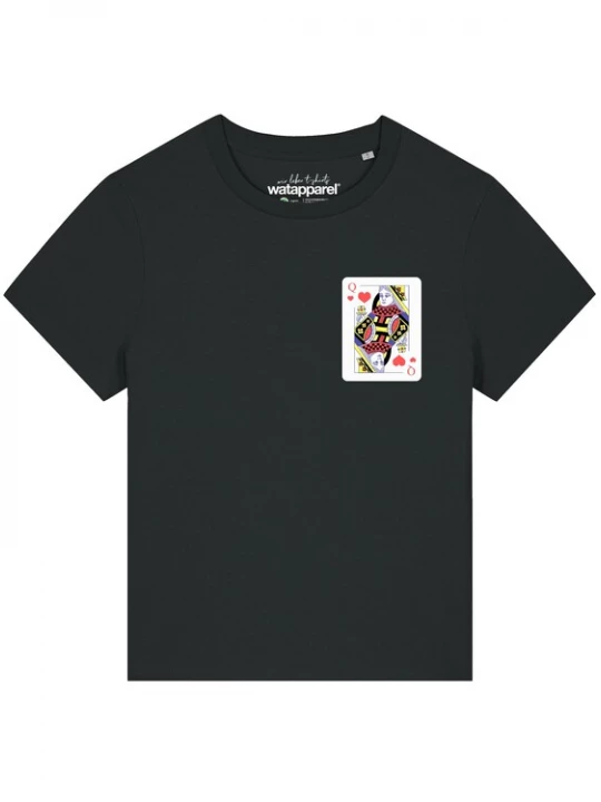 Foto van product Watapparel Shirt 'Königin der Herzen' zwart / wit