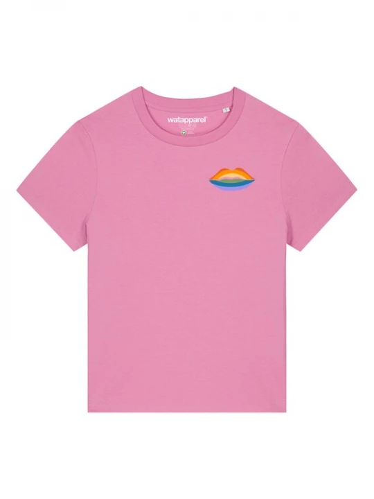 Foto van product Watapparel Shirt ' Kuss Kuss ' gemengde kleuren / rosa