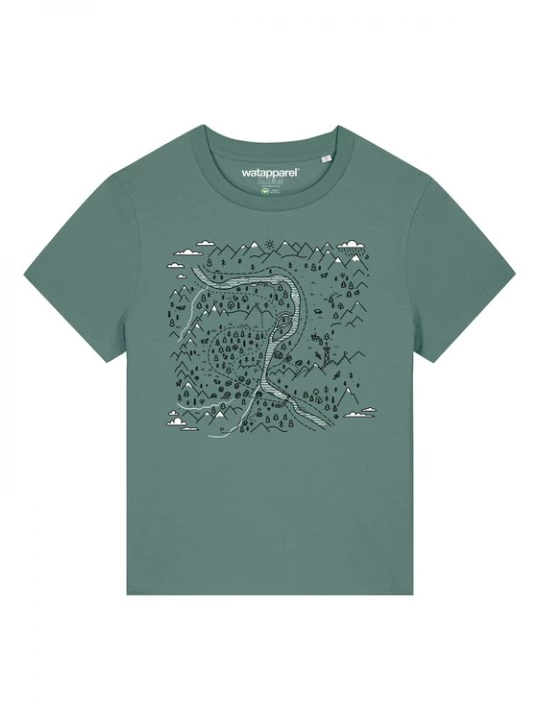 Foto van product Watapparel Shirt 'Landschaft' groen / zwart / wit