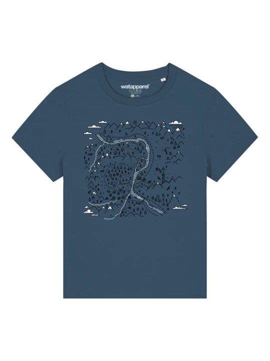 Foto van product Watapparel Shirt 'Landschaft' indigo / zwart / wit