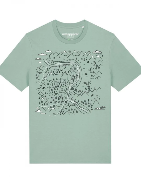 Foto van product Watapparel Shirt 'Landschaft' mintgroen / lichtgroen / zwart / wit