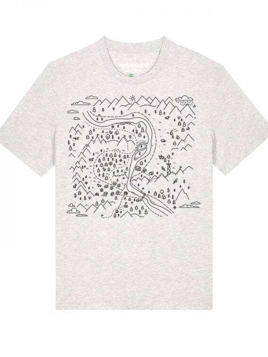Foto van product Watapparel Shirt 'Landschaft' zwart / wit gemêleerd
