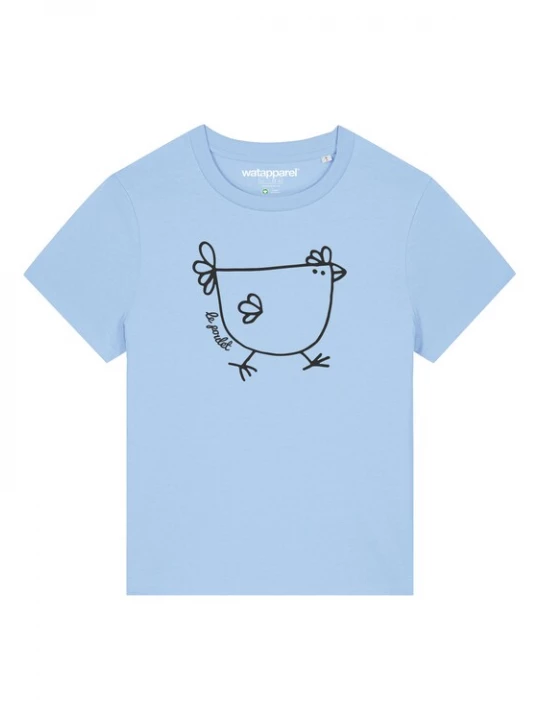 Foto van product Watapparel Shirt ' Le poulet - das Huhn ' lichtblauw / zwart