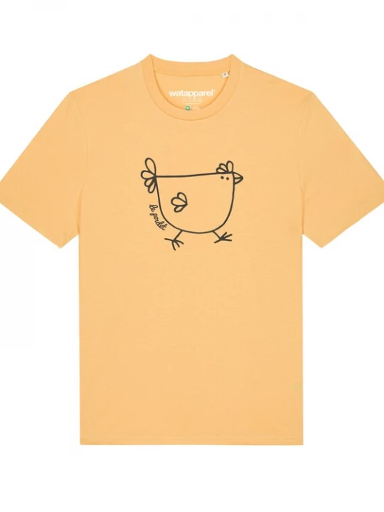 Foto van product Watapparel Shirt 'Le poulet - das Huhn' lichtgeel / zwart