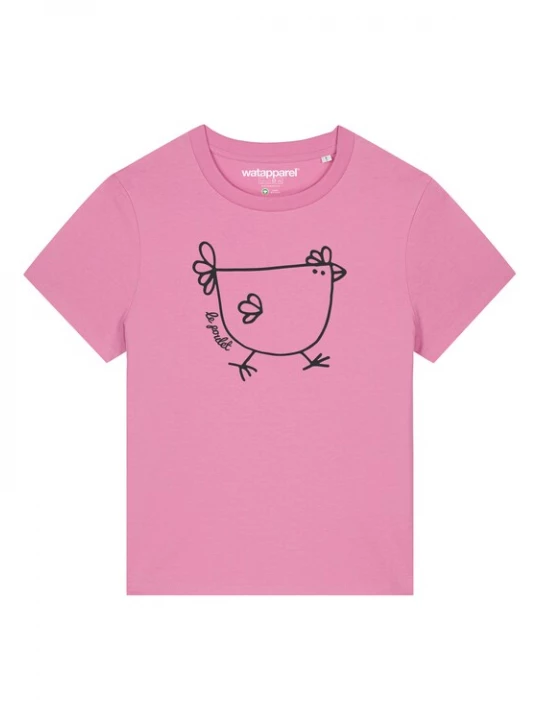Foto van product Watapparel Shirt ' Le poulet - das Huhn ' rosa / zwart