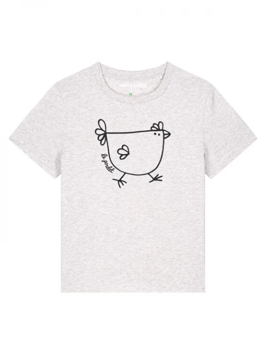 Foto van product Watapparel Shirt ' Le poulet - das Huhn ' zwart / wit gemêleerd