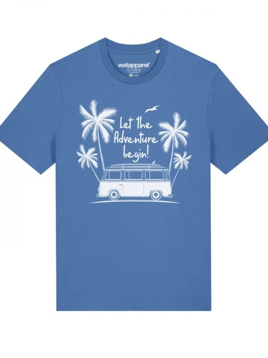 Foto van product Watapparel Shirt ' Let the adventure begin ' lichtblauw / wit