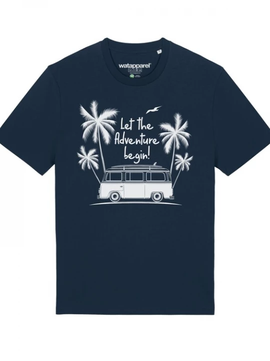 Foto van product Watapparel Shirt 'Let the adventure begin' navy / wit