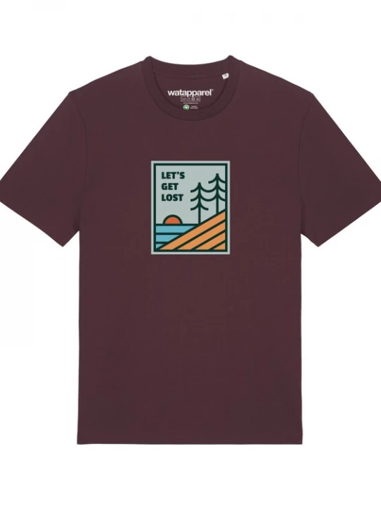 Foto van product Watapparel Shirt 'Let's Get Lost' gemengde kleuren / donkerrood