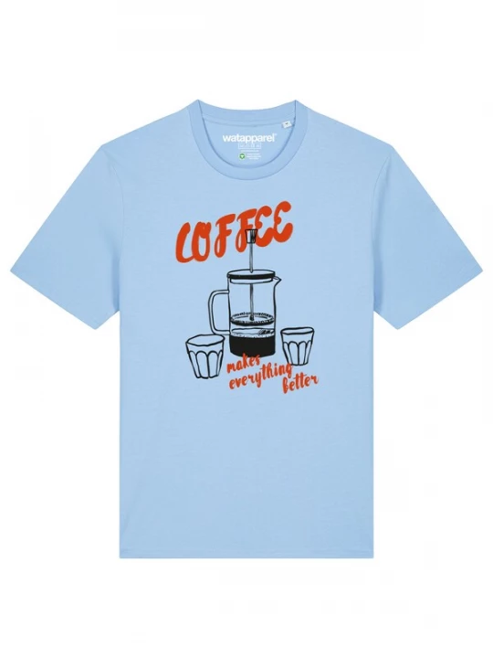 Foto van product Watapparel Shirt lichtblauw / kreeft / zwart