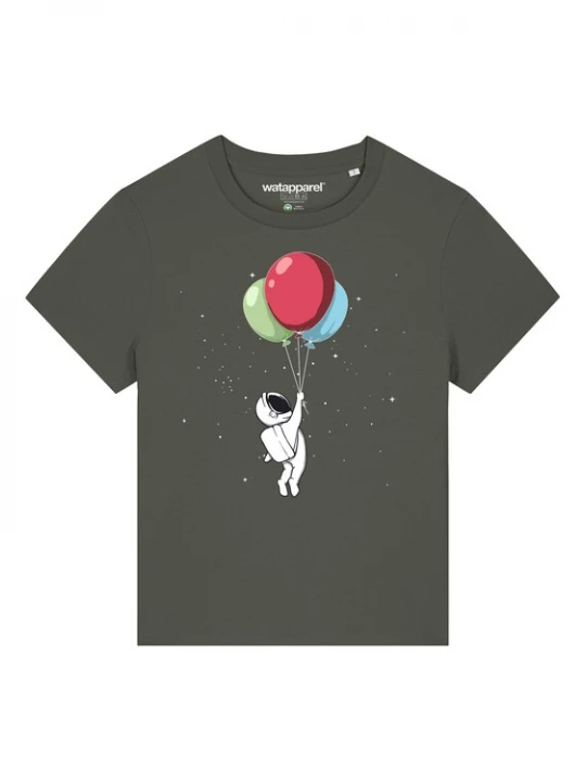 Foto van product Watapparel Shirt ' Little Balloon Astronaut ' kaki / gemengde kleuren
