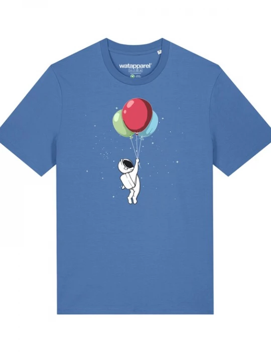 Foto van product Watapparel Shirt 'Little Balloon Astronaut' lichtblauw / gemengde kleuren