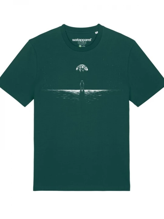 Foto van product Watapparel Shirt 'Lost in space' donkergroen / wit