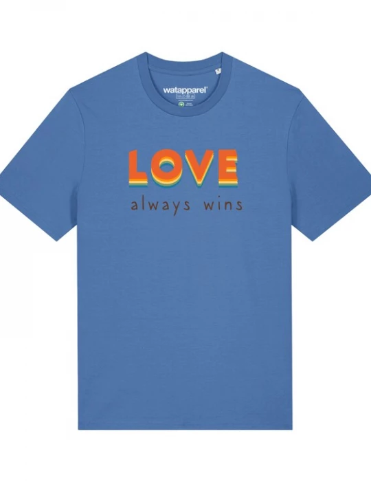 Foto van product Watapparel Shirt 'Love always wins' blauw / gemengde kleuren