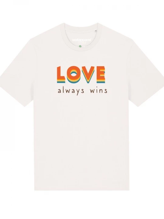 Foto van product Watapparel Shirt ' Love always wins ' gemengde kleuren / wit