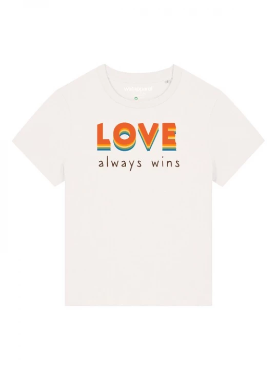 Foto van product Watapparel Shirt 'Love always wins' gemengde kleuren / wit