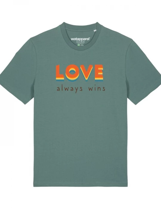 Foto van product Watapparel Shirt 'Love always wins' groen / gemengde kleuren
