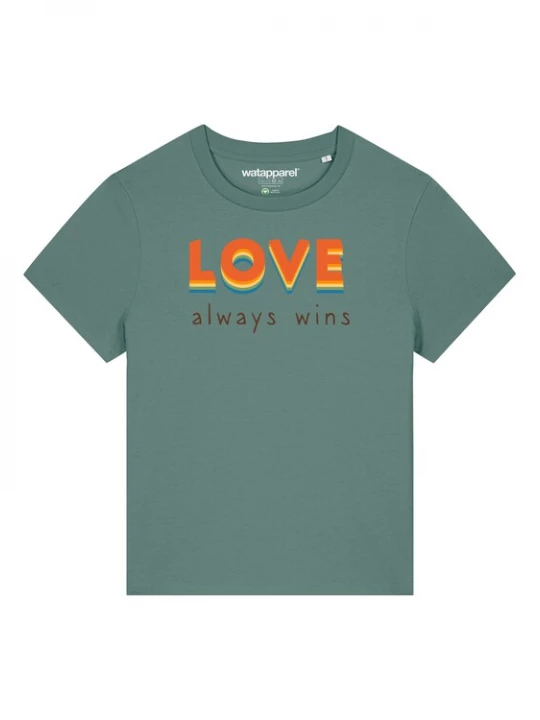 Foto van product Watapparel Shirt ' Love always wins' groen / gemengde kleuren
