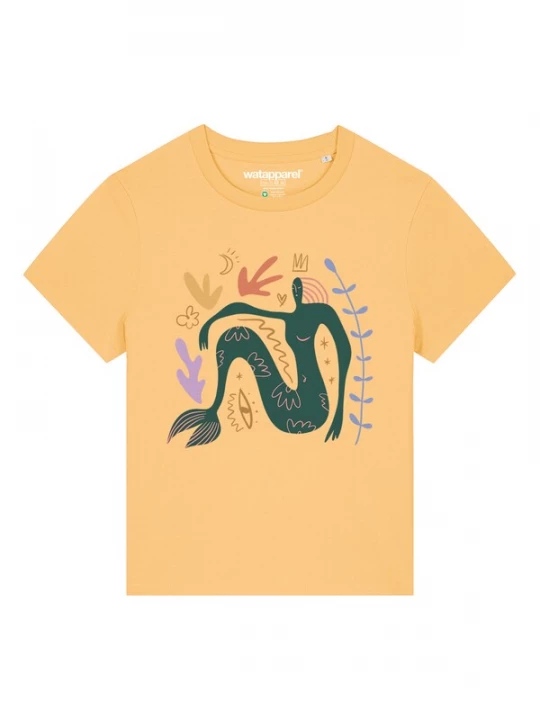 Foto van product Watapparel Shirt 'Love and flex' blauw / lichtgeel / groen / sering