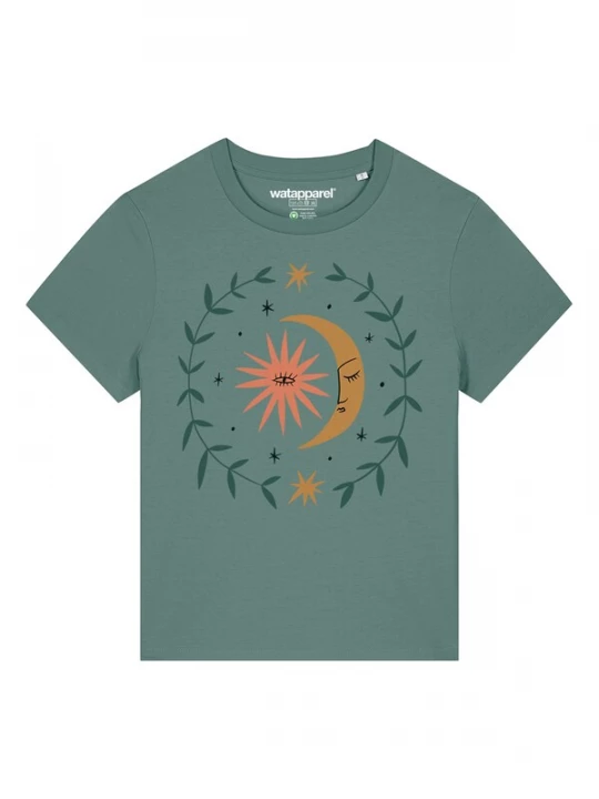 Foto van product Watapparel Shirt 'Love And Flex' camel / groen / oranje